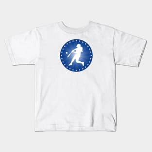 Softball Batter In Blue Kids T-Shirt